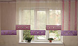 Комплект панельних фіранок Firanka Line карниз 250см Бузковий з рожевим (13_3п), фото 2