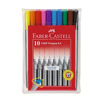 Набір капілярних ручок Faber Castell FINE GRIP PEN 10 цв. 0,4 мм (151610)