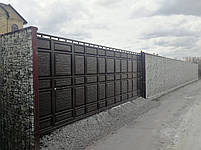 Відкатні ворота автоматичні 5500 на 2200 (дизайн фільонка, шоколадка з вузьким полем), фото 2