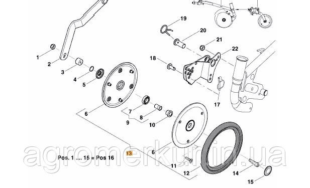 Колесо прикочуюче AC495181 в зборі Kverneland
