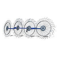 Грабли ворошилки для мотоблока навесные 4-х колесные (заводские ГОСТ, граблина 5мм) порошковая покраска