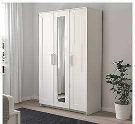 Шафа платтяна 3-дверна, біла, 702.458.53 ІКЕА, IKEA, BRIMNES