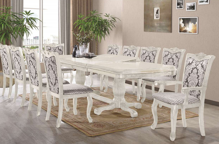 Великий обідній стіл в класичному стилі Ліссабон Sof, колір білий, фото 1