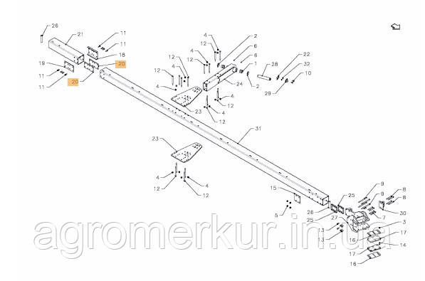 Пластина з'єднувальна KK079156 Kverneland