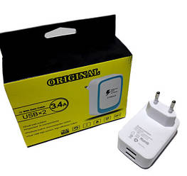 Зарядний пристрій Original 3.4 A USBx2