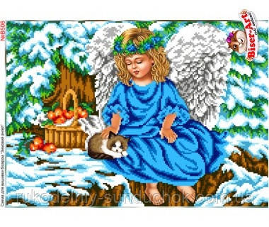 Схема для вишивки бісером, Бісер-Арт Янголятко з котиком (B506), фото 1