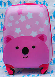 Чемодан дорожній дитячий ручна поклажа для дівчинки 45 см Ведмедик 2020-1