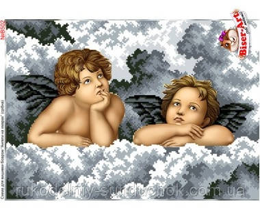 Схема для вишивки бісером Бисер-Арт Ангели в хмаринках (срібні) (B502), фото 1
