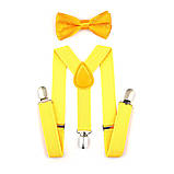 Стильний і модний дитячий комплект: підтяжки + метелик №11 жовтого кольору, фото 4