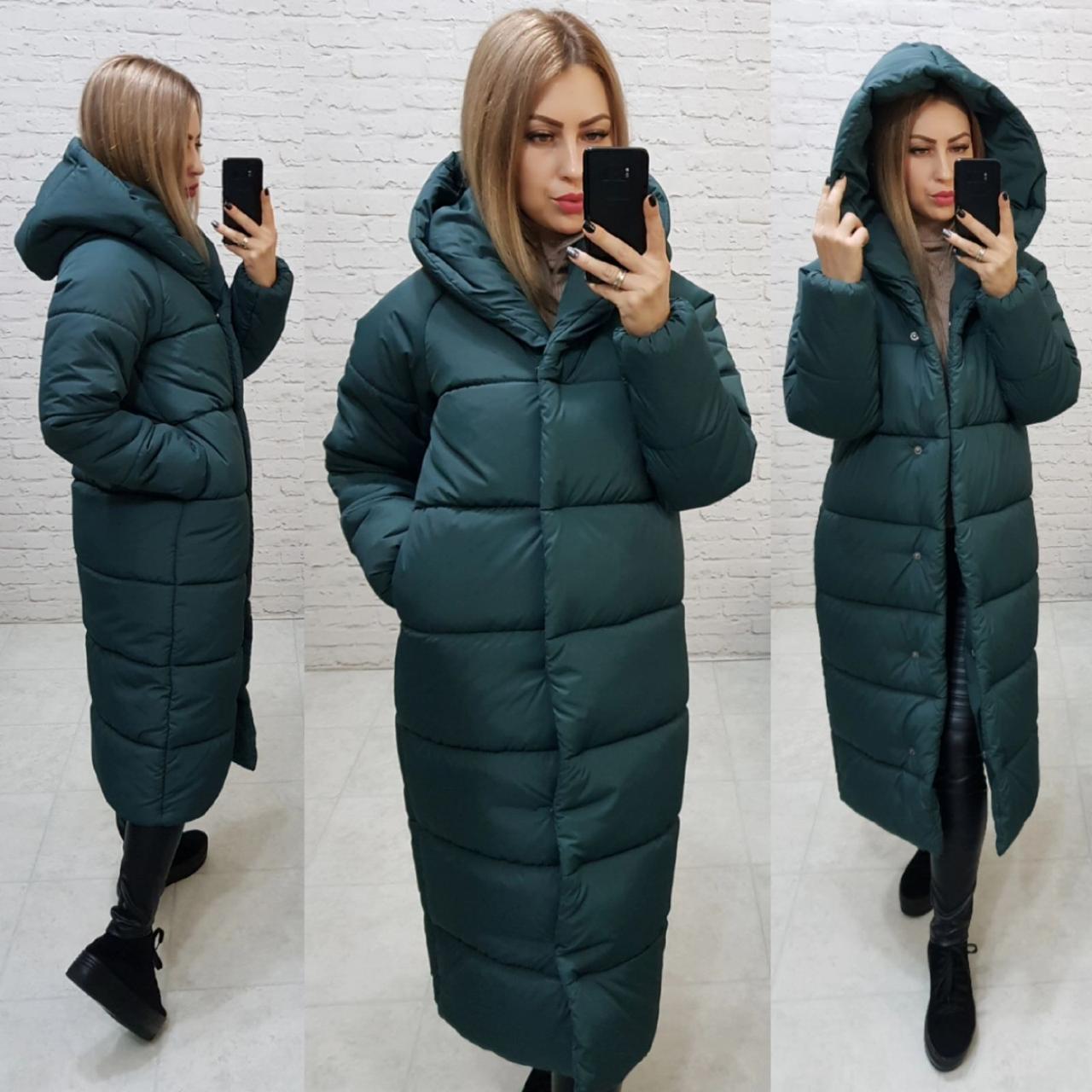 Пальто зима, артикул 521, колір хвоя, фото 1