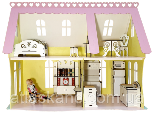 Будиночок No 6 (2 поверхи, 4 кімнати) — Фарбована фанера — 101 х 55 х 78 см AS-4283, BF-006, фото 1