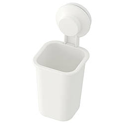 Стакан для зубних щіток на присосці IKEA TISKEN білий 803.812.94