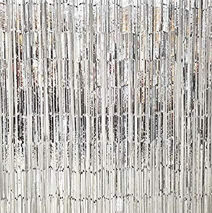 Шторка-завіса з фольги для фотозони "Металік срібна", 2 х 1 м, фото 1