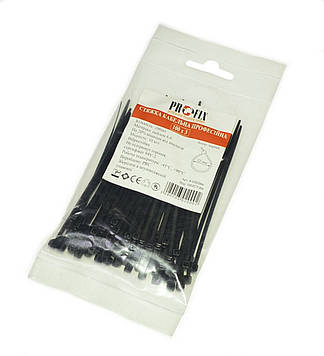 Стяжка нейлонова (хомут) 100х3.0мм чорна, ProFix, 8-0203Bk / 100шт