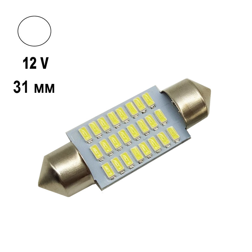 Автолампа Terra Festoon, цоколь SV8.5-8, 3014x24smd, 31 мм, білий, 12V