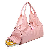 Сумка жіноча дорожня спортивна для фітнесу, подорожей із відділенням для взуття (чорна), фото 9