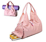 Сумка жіноча дорожня спортивна для фітнесу, подорожей із відділенням для взуття (чорна), фото 5