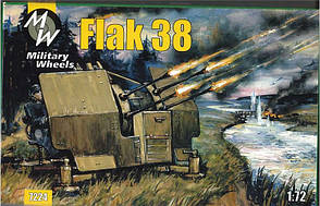 Збірна модель німецької зенітної гармати FLAK-38 в масштабі 1/72. MILITARY WHEELS 7224