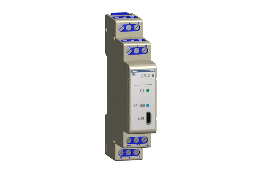 Модуль введення-виведення одноканальний ОВ-216, Modbus (вихідний сигнал — 0-10 В, 4-20 мА)