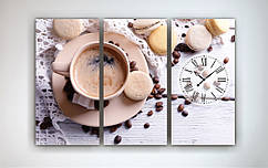 Фотокартина модульна з годинником 90х60 3 модулі