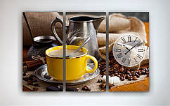 Модульна картина з годинником 90 х 60 см