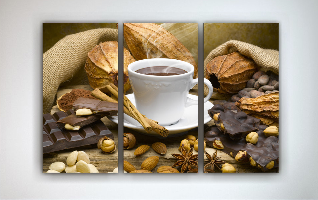 Фотокартина модульна "Кава та шоколад" 90 х 60 см