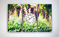 Настінний годинник на полотні Виноград 90 х 60 см