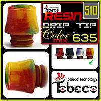 № 635 Tobeco Resin Drip Tip 510 for Smok TFV8, Baby. Дрип тип из смолы, микс Red / Black. Оригинал.