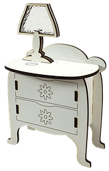 Комод із настільною лампою, сенсорний вимикач, МДФ 10 х 6 х 16 см AS-5530, Е-050