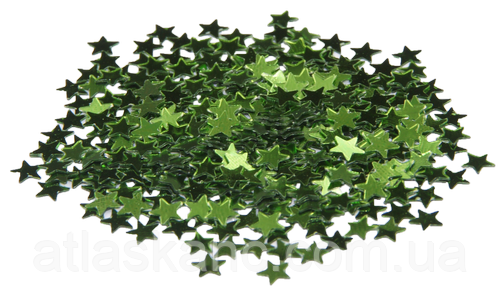Блискітки (Глітер) Зірки Атлас 1 г — Зелений AS-2094, А-959