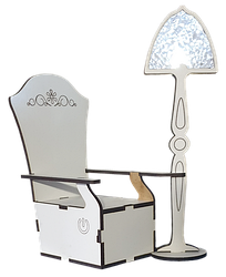 Крісло з торшером, сенсорний вимикач, МДФ 11 х 14 х 20 см AS-5535, Е-052