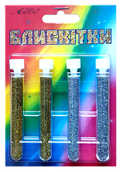 Блискітки (Глітер) Набір No 1 - 2 г (4 шт.) - Золото + Золото Гол + Срібло + Срібло Гол AS-2201, А-970