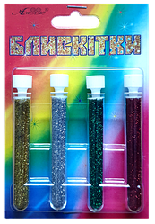 Блискітки (Глітер) Набір No 2 - 2 г (4 шт.) - Золото + Срібло + Зелений + Червоний AS-2202, А-971