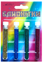 Блискітки (Глітер) Набір No 5 - 2 г (4 шт.) - Золото Гол + Синій Гол + Зелений Гол + Червоний Гол AS-2205,