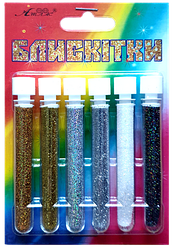 Блискітки (Глітер) Набір No 10 — 2 г (6 шт) - Золото + Золото Гол + Срібло + Срібло Гол + Білий + Асфальт