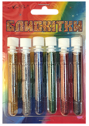 Блискітки (Глітер) Набір No 12 - 2 г (6 шт.) - Золото Гол + Срібло Гол + Синій Гол + Зелений Гол + Червоний