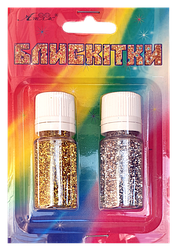 Блискітки (Глітер) Набір No 20 - 7 г (2 шт.) - Золото + Срібло AS-2220, А-990