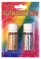 Блискітки (Глітер) Набір No 21 - 7 г (2 шт.) - Золото Гол + Срібло Гол AS-2221, А-991