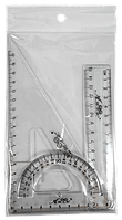 Набор Линейка 15 см + Треугольник + транспортир AS-0615, К-9100