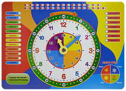 Годинник навчальний українською мовою 30 х 21 см AS-7128, О-00026