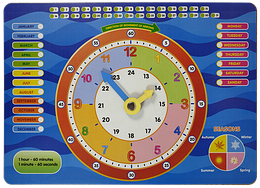 Годинник навчальний англійською мовою 30 х 21 см AS-7129, О-00027