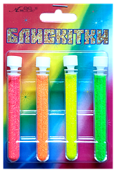 Блискітки (Глітер) Набір No 6 — 2 г (4 шт.) Флуоресцентні — Лимонний + Зелений + Персиковий + Жовтогарячий