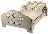 Меблі для ляльок типу Барбі — Ліжко No 2 двоспальне із завитками 22.5 х 30.8 х 14 см AS-4003, F-0191