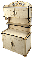 Мебель для кукол типа Барби - Шкаф № 2 кухонный с полками 19 х 10 х 32 см AS-4007, F-0195