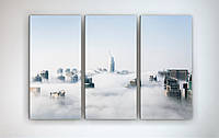 Модульна картина на полотні Місто в хмарах Загальний габарит 90х60 см