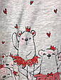 Дитяча піжама для дівчинки з малюнком ведмедиків Tobogan Іспанія 87201 Сірий меланж, фото 3