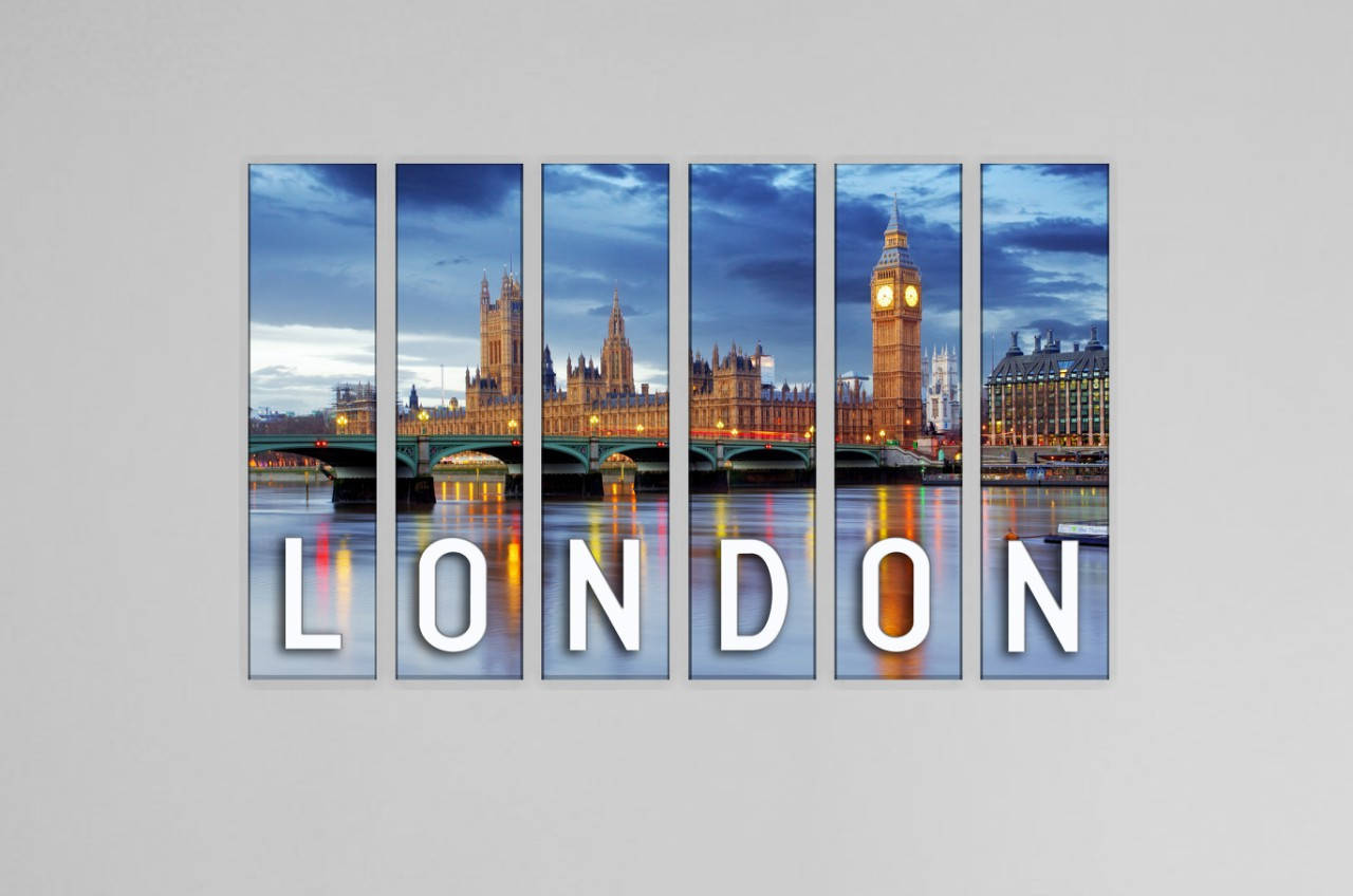 Модульна картина місто Лондон Загальний габарит 140х85 см