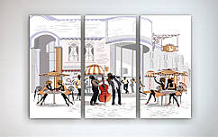 Модульна картина на полотні Кафе Загальний габарит 90х60 см