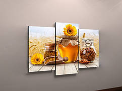 Картина модульна "Мед у банці" 90 х 70 см