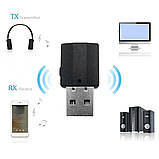 2 в 1 Bluetooth 5.0 Аудіо Передавач і Приймач (Transmitter+Receiver) Адаптер, фото 2